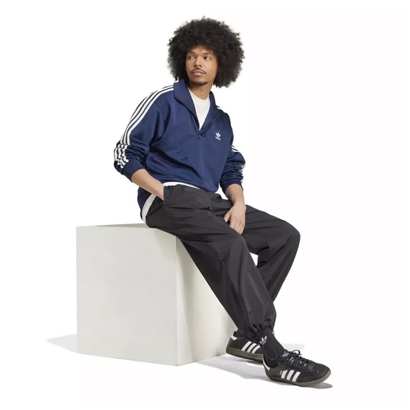 Adidas Blue Quarter-Zip Jacket with White Stripes - Picture 3 of 9